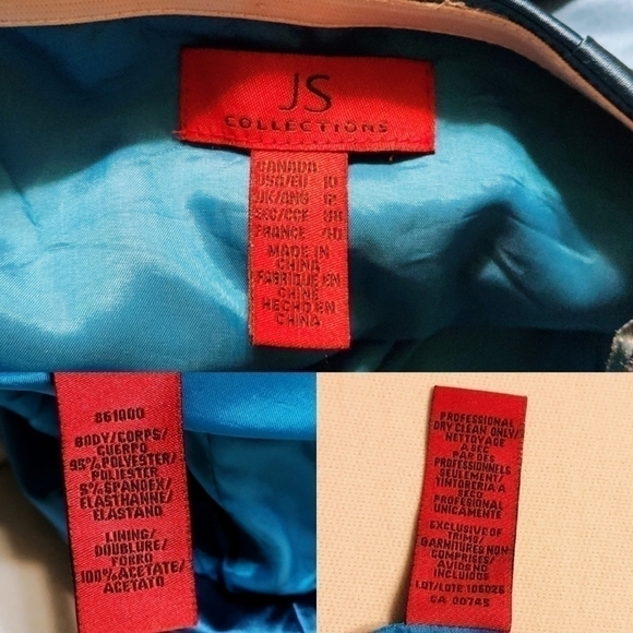 JS Collections Teal Strapless Pleated Cocktail Dress 10 - Picture 11 of 12